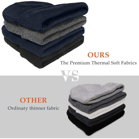 Men's Multi-Color Comfortable Breathable Beanie Knit Slouchy Winter Skull Hats - Picture 6 of 8